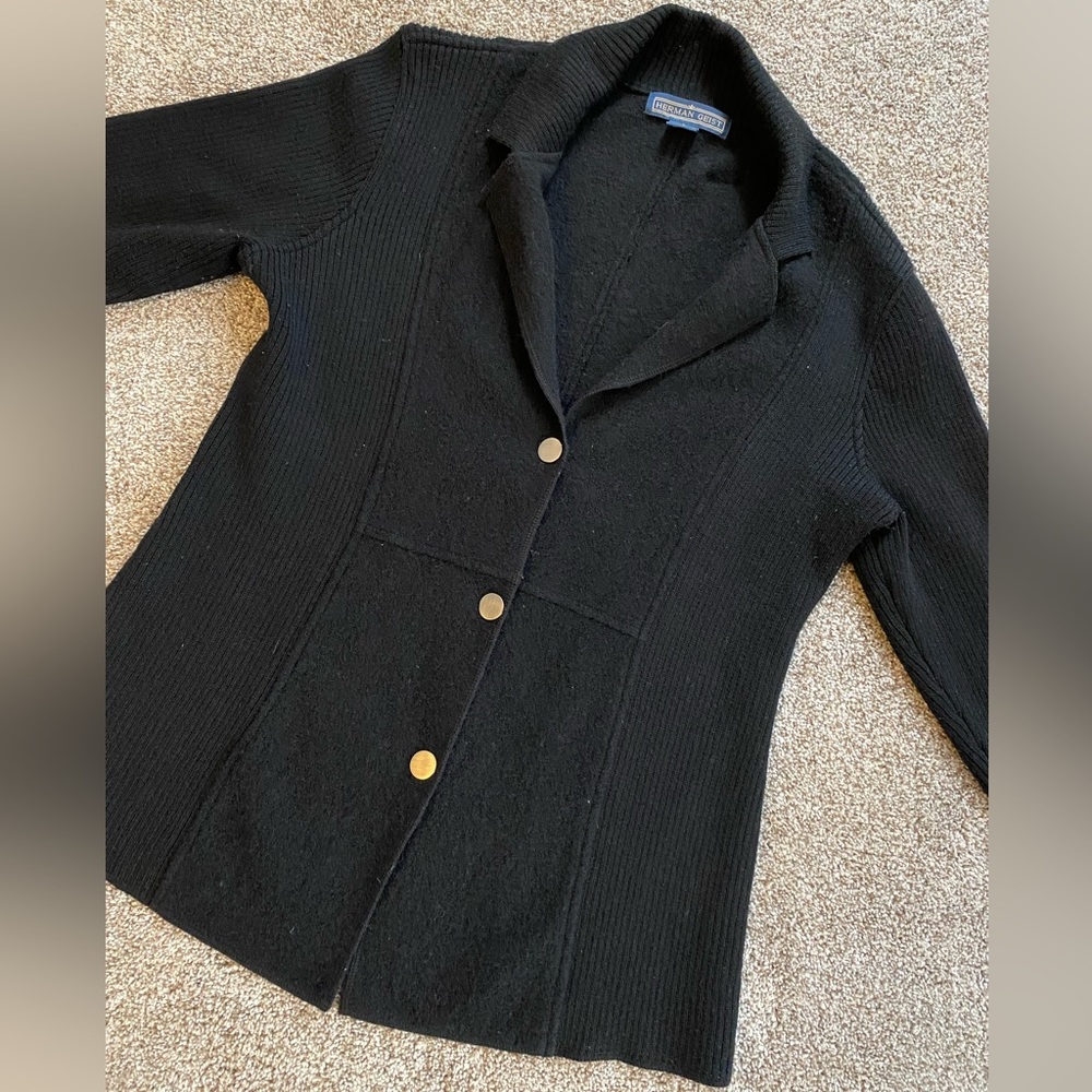 Herman Geist Women’s size Large 100% Wool Sweater Jacket